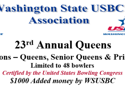 Washington State USBC Queens Tournament Entries now open.