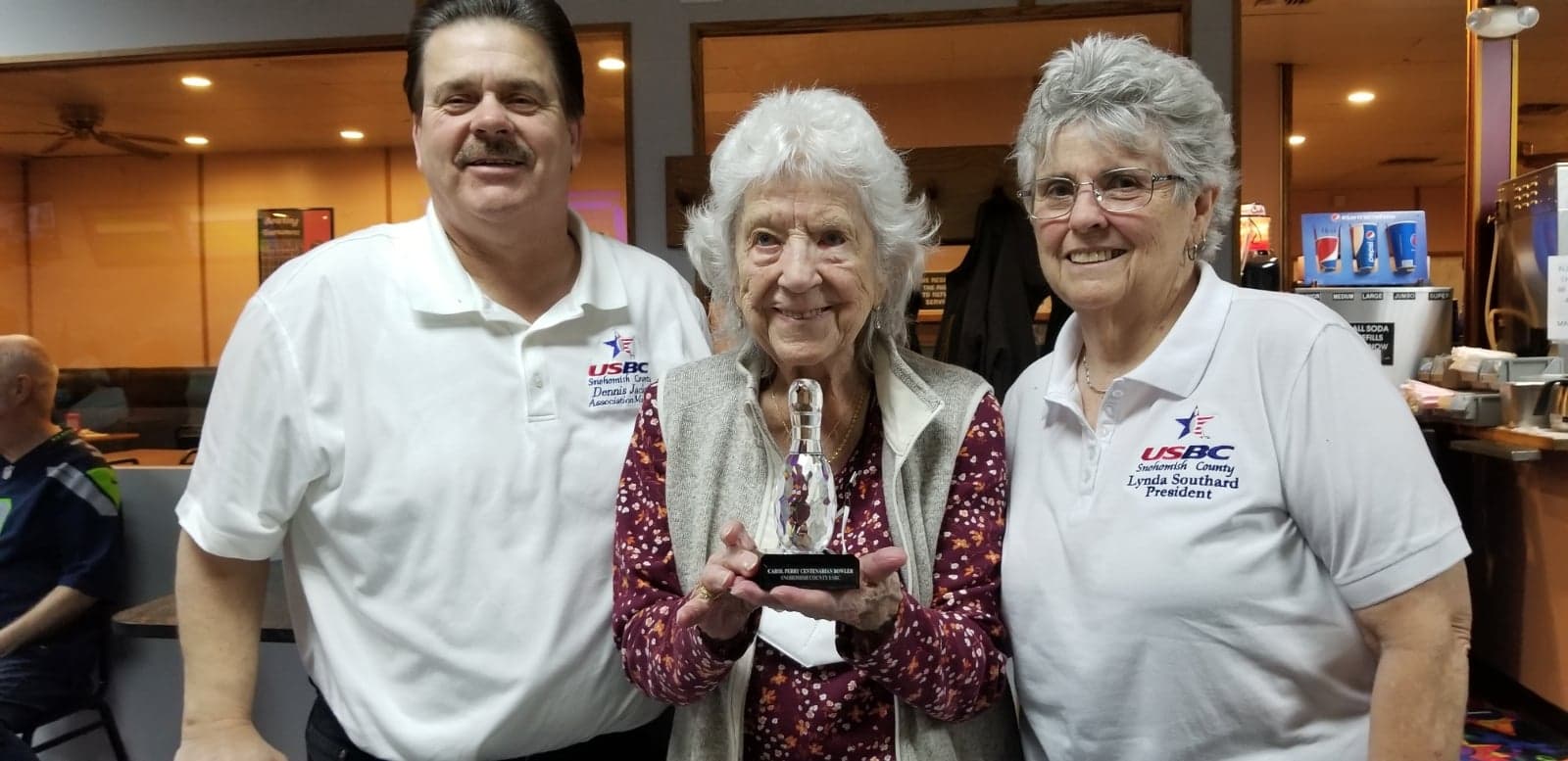 Carol Perry Awarded Centenarian Bowler Award